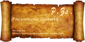 Paczovszky Zsanett névjegykártya