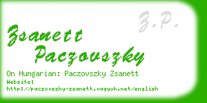zsanett paczovszky business card
